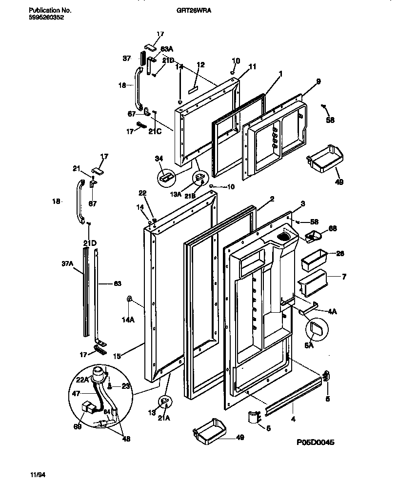 Gibson GRT26WRAW2 door diagram
