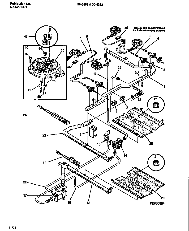 Tappan 30-4382-23-03 burner diagram