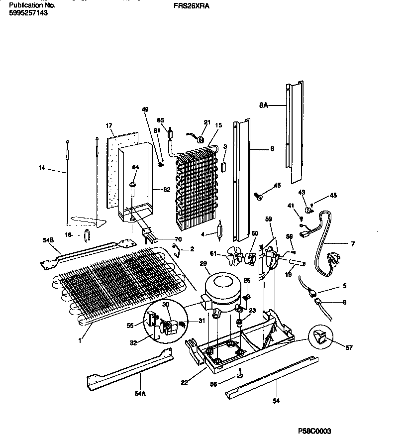 Frigidaire FRS26XRAD1 cooling system diagram