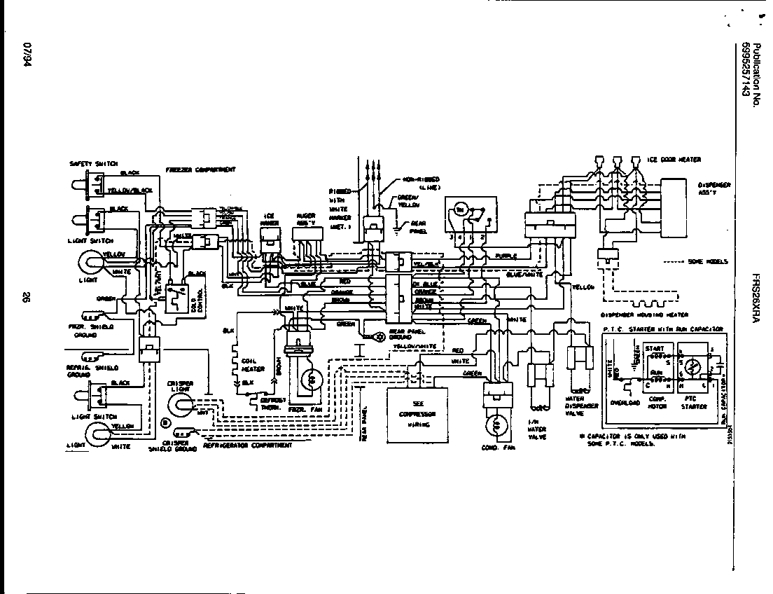Frigidaire FRS26XRAD1 wiring schematic diagram