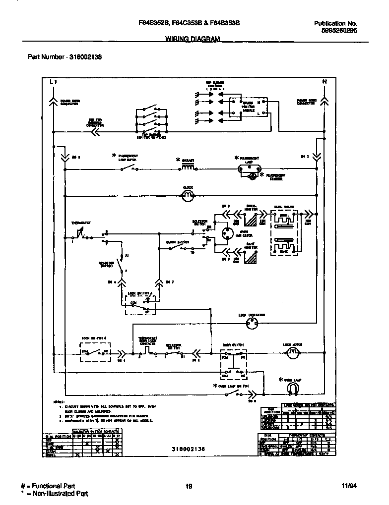 Frigidaire F64C353BSA wiring diagram diagram
