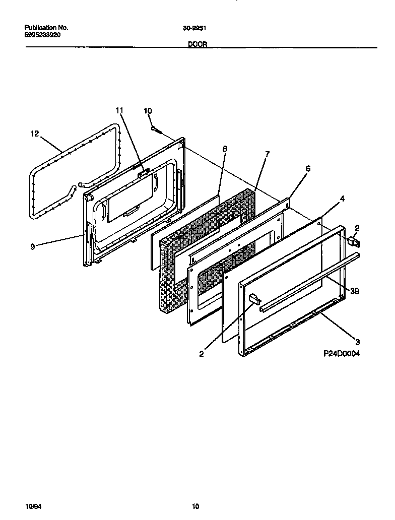 Tappan 30-2251-00-05 door diagram