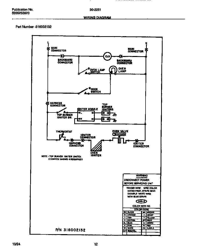 Tappan 30-2251-00-05 wiring diagram diagram