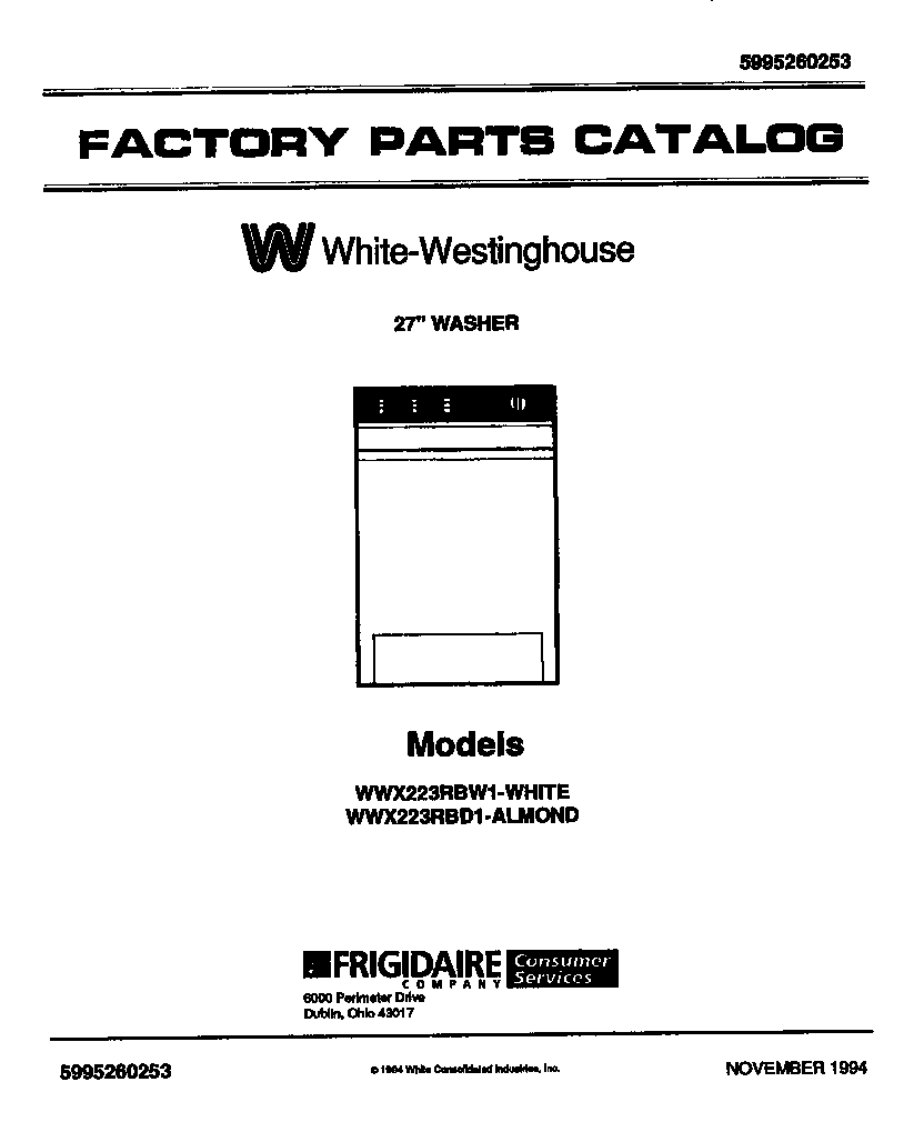 White-Westinghouse WWX223RBW1 null diagram