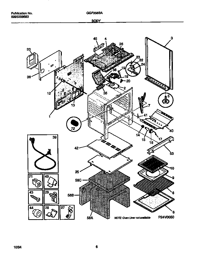 Gibson GGF356BADB body diagram