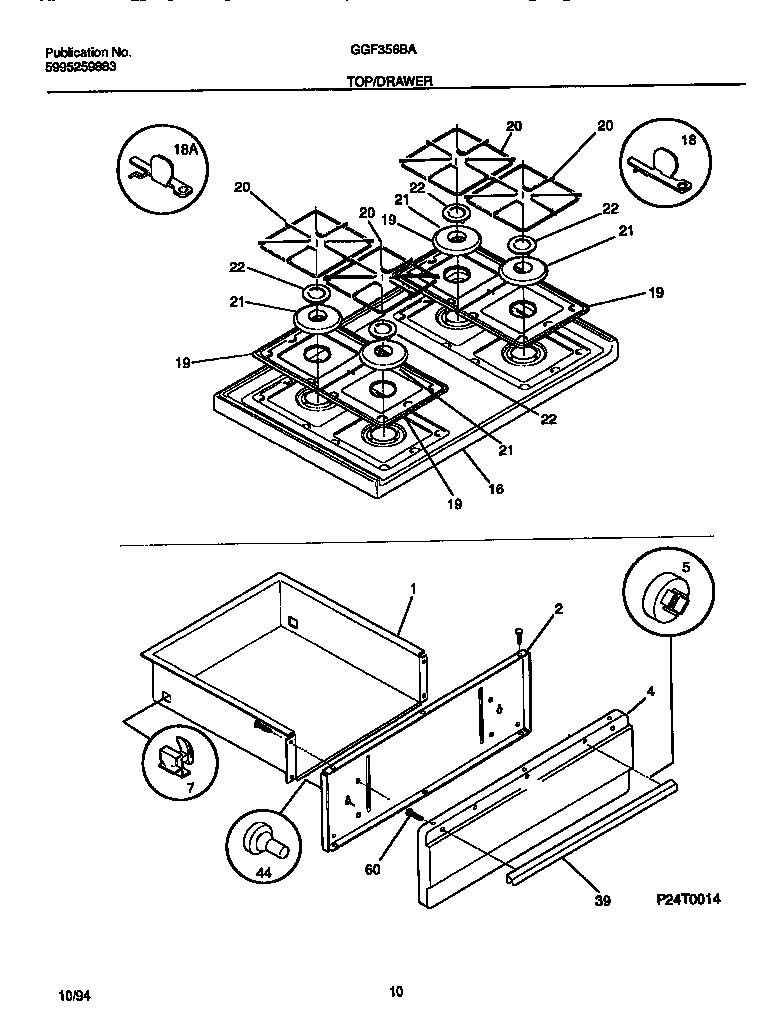 Gibson GGF356BADB top/drawer diagram