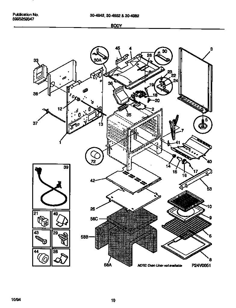 Tappan 30-4942-23-04 body diagram