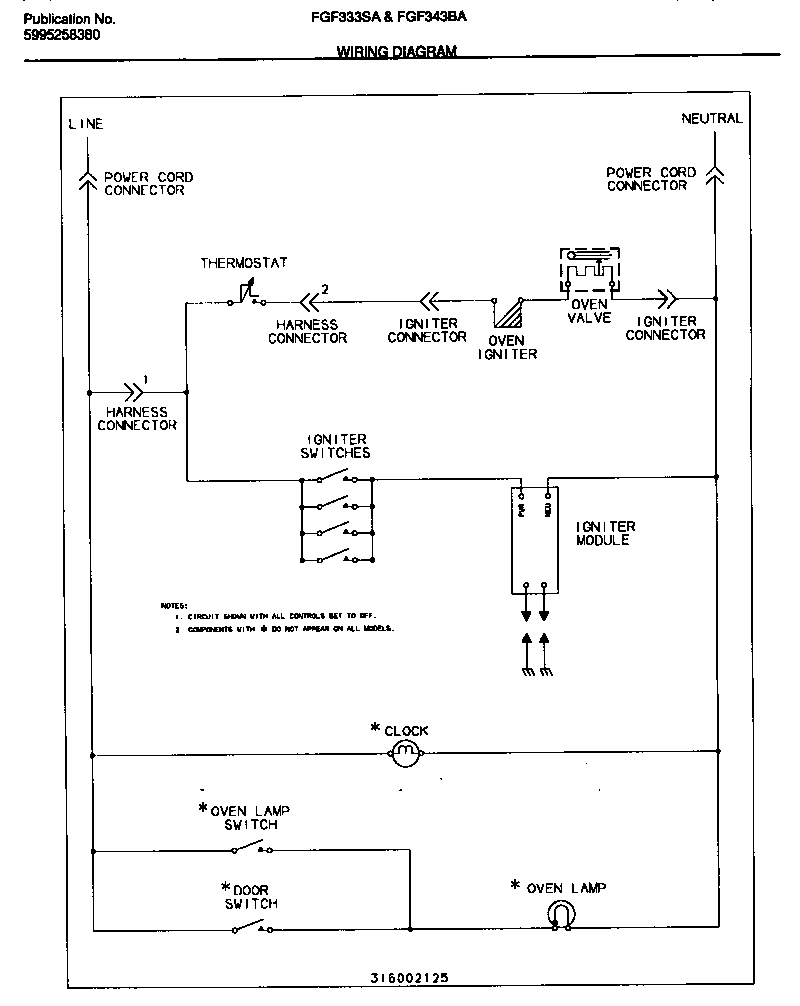 Frigidaire FGF333SADB wiring diagram diagram
