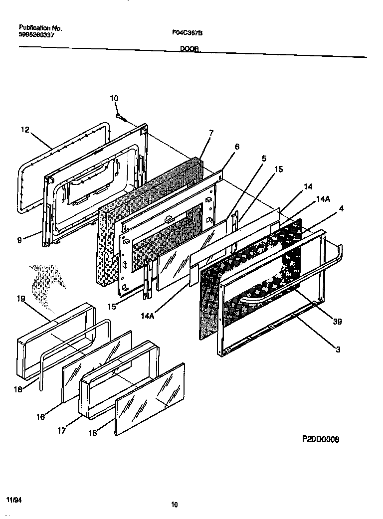 Frigidaire F04C367BBA door diagram