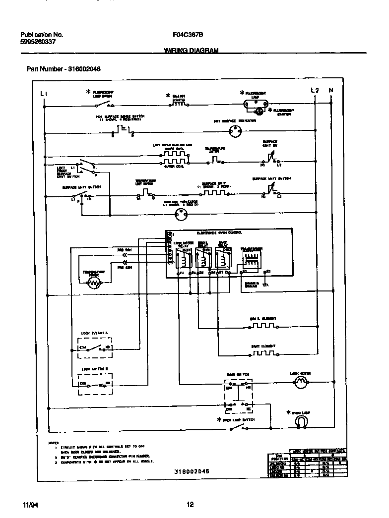Frigidaire F04C367BBA wiring diagram diagram