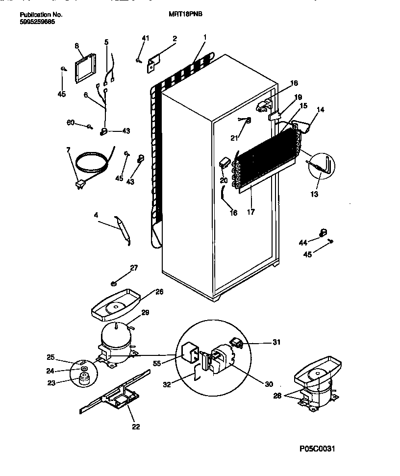 Universal/Multiflex (Frigidaire) MRT18PNBZ1 cooling systems diagram