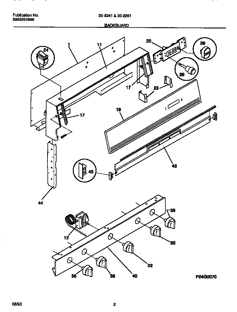 Tappan 30-2241-23-08 backguard diagram