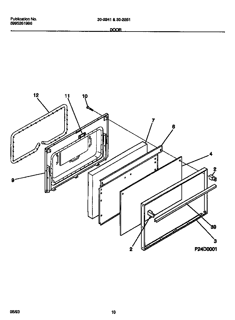 Tappan 30-2241-23-08 door diagram