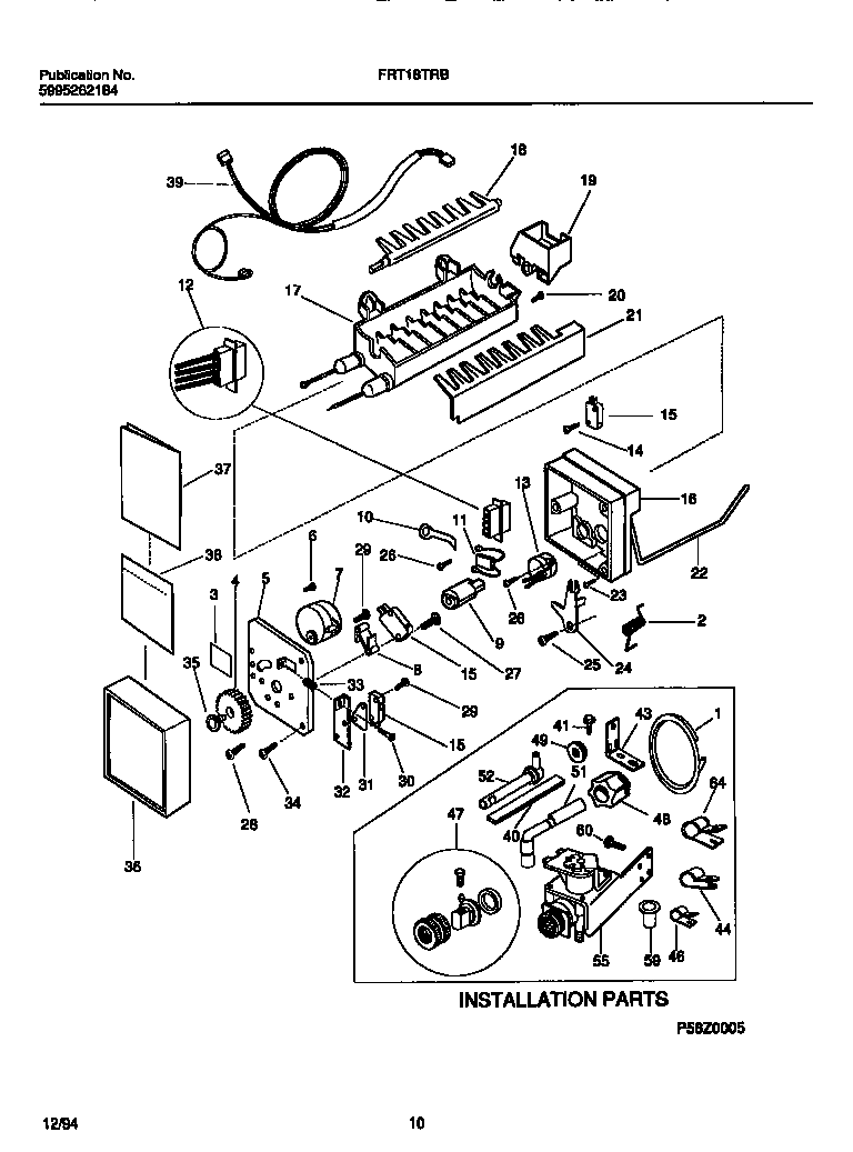 Frigidaire FRT18TRBW1 automatic ice maker diagram