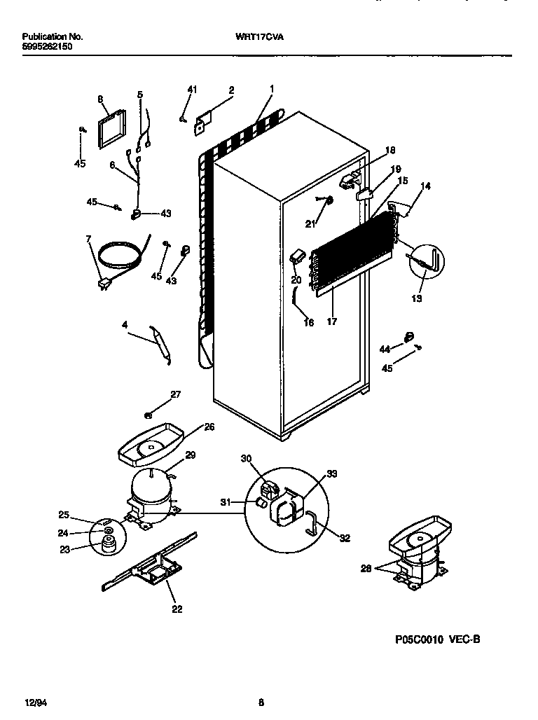 White-Westinghouse WRT17CVAY2 cooling system diagram