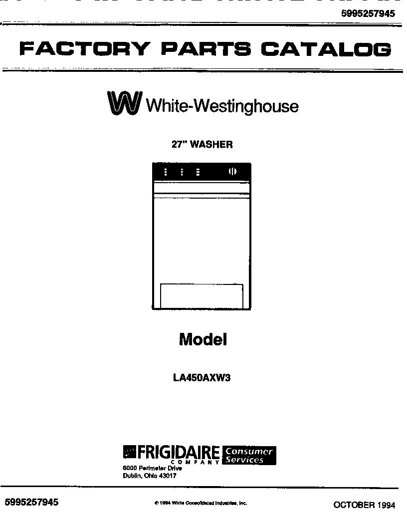White-Westinghouse LA450AXD3 null diagram