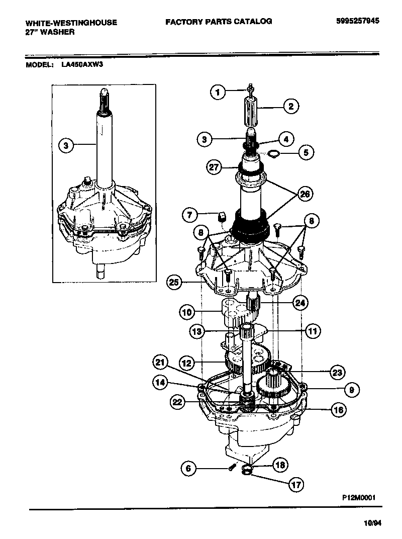 White-Westinghouse LA450AXD3 transmission diagram