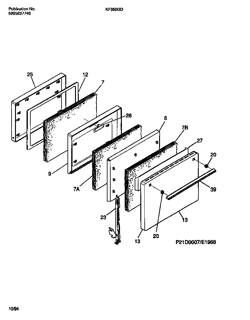 White-Westinghouse KF350GDD8 door diagram