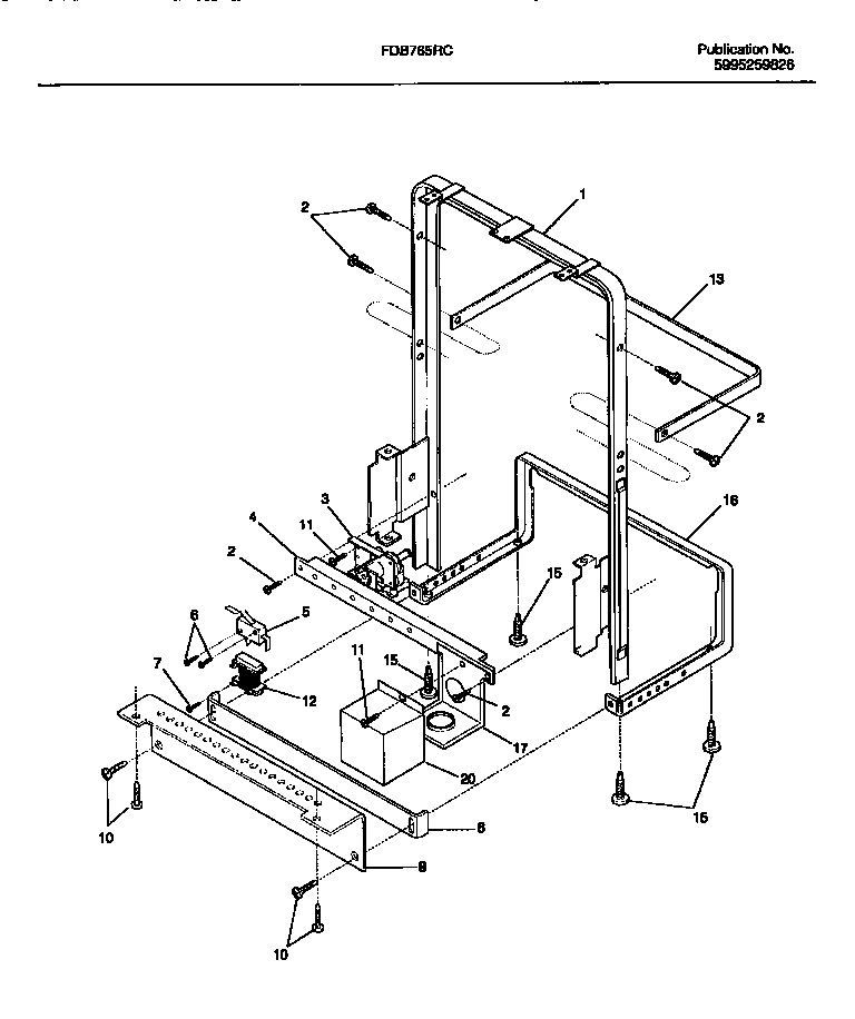 Frigidaire FDB765RCR0 frame diagram