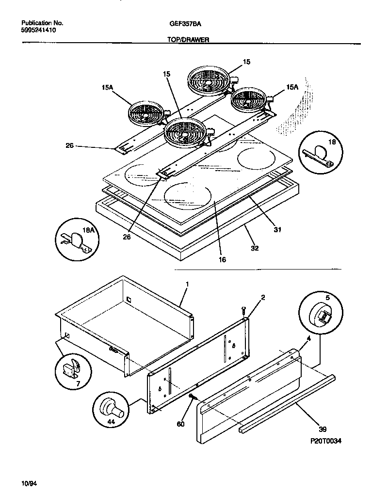 Gibson GEF357BABA top/drawer diagram