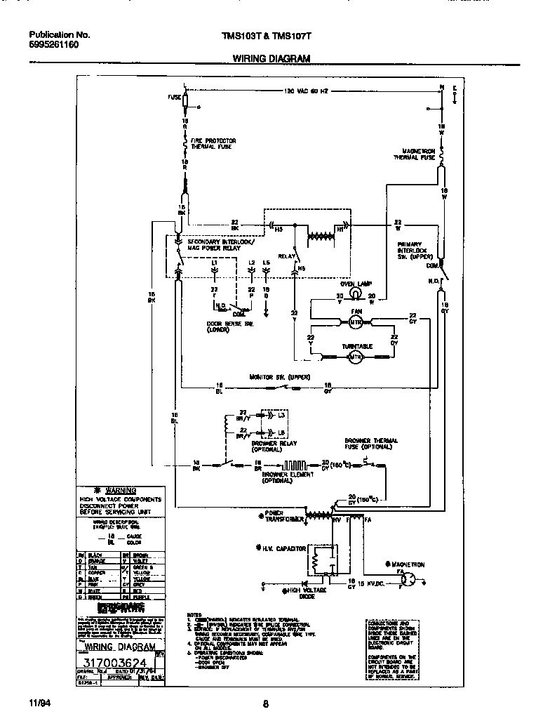 Tappan TMS107T1B1 wiring diagram diagram