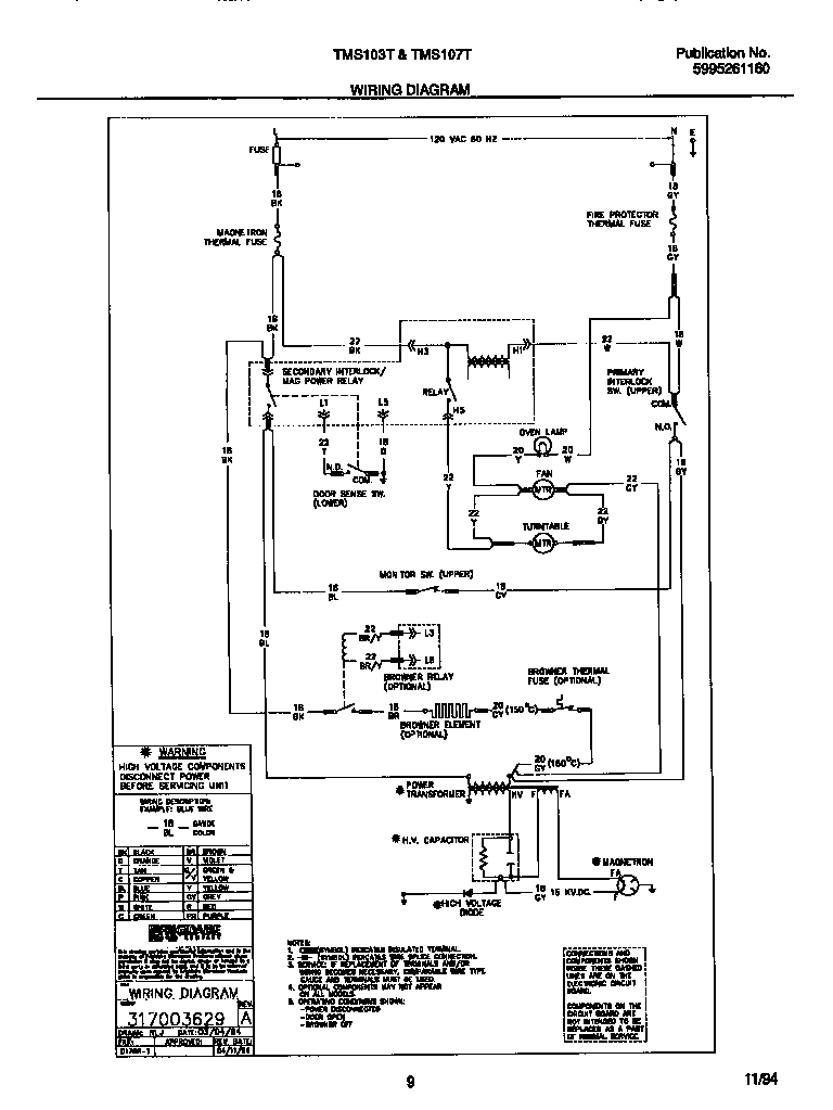 Tappan TMS107T1B1 wiring diagram diagram