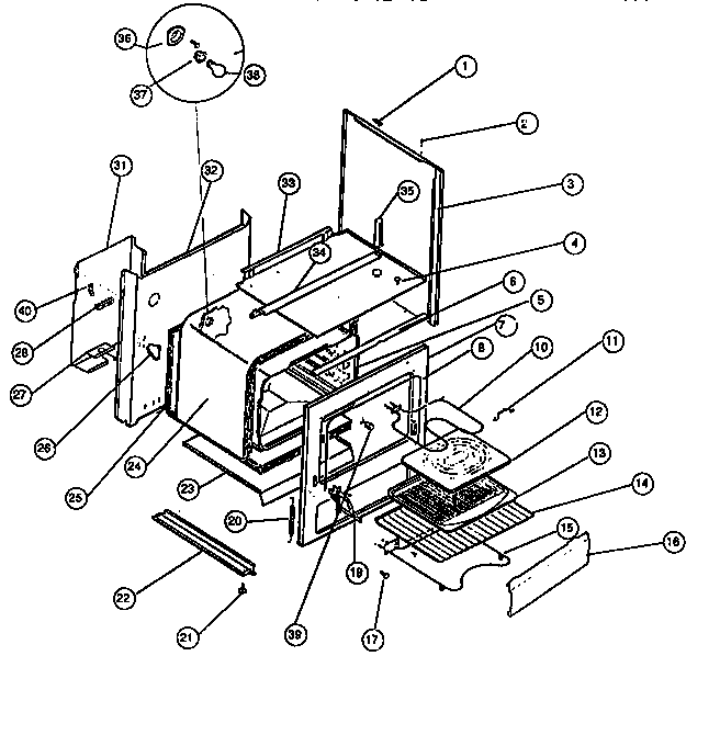 White-Westinghouse KF211KDW1 body diagram