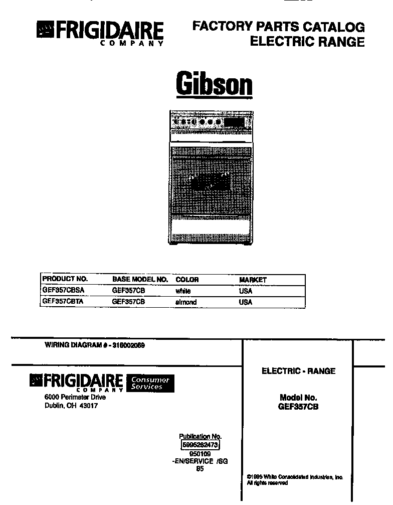 Gibson GEF357CBTA front cover diagram