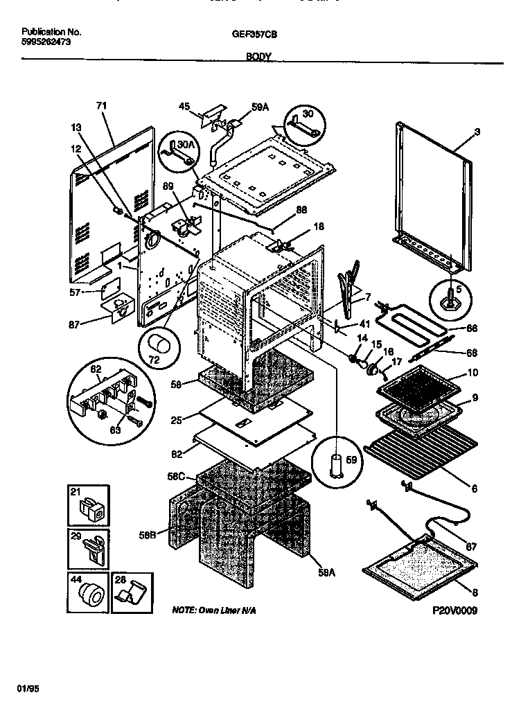 Gibson GEF357CBTA body diagram