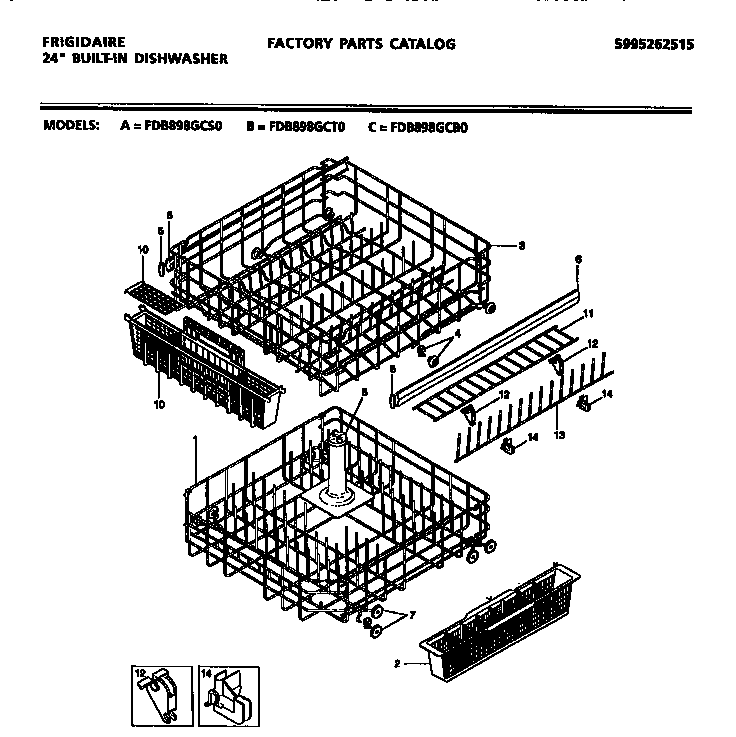 Frigidaire FDB898GCT0 rack details diagram