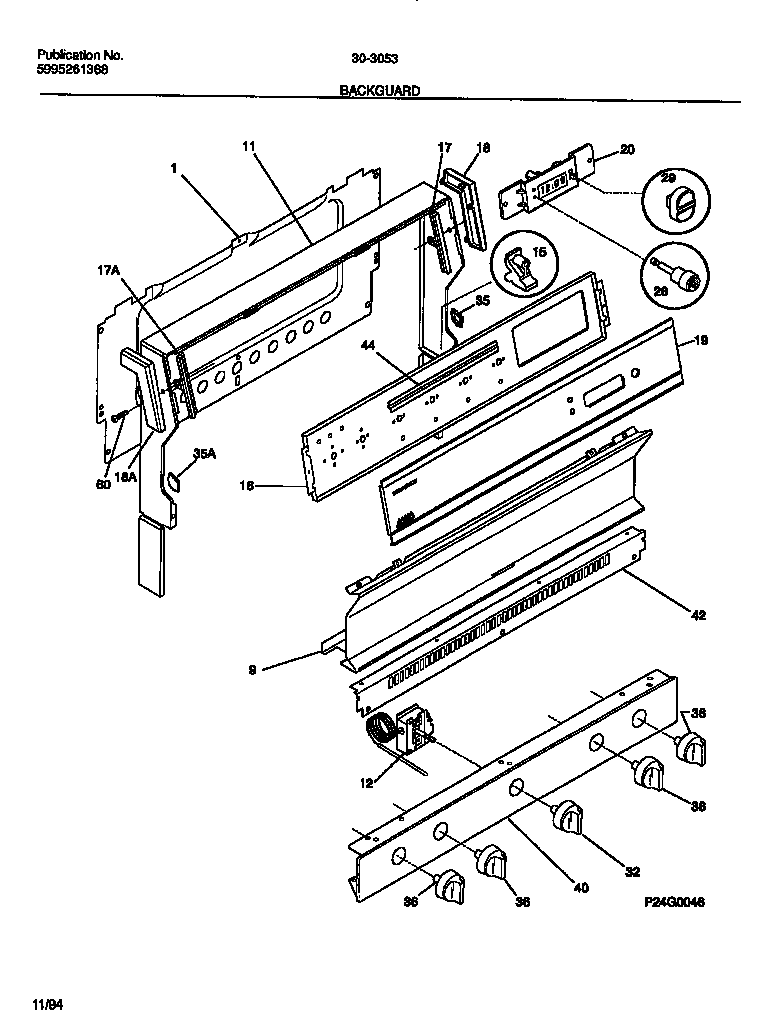 Tappan 30-3053-23-02 backguard diagram