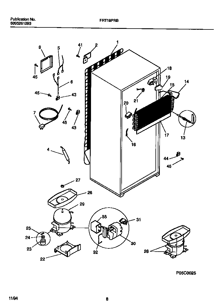 Frigidaire FRT19PRBW2 cooling system diagram