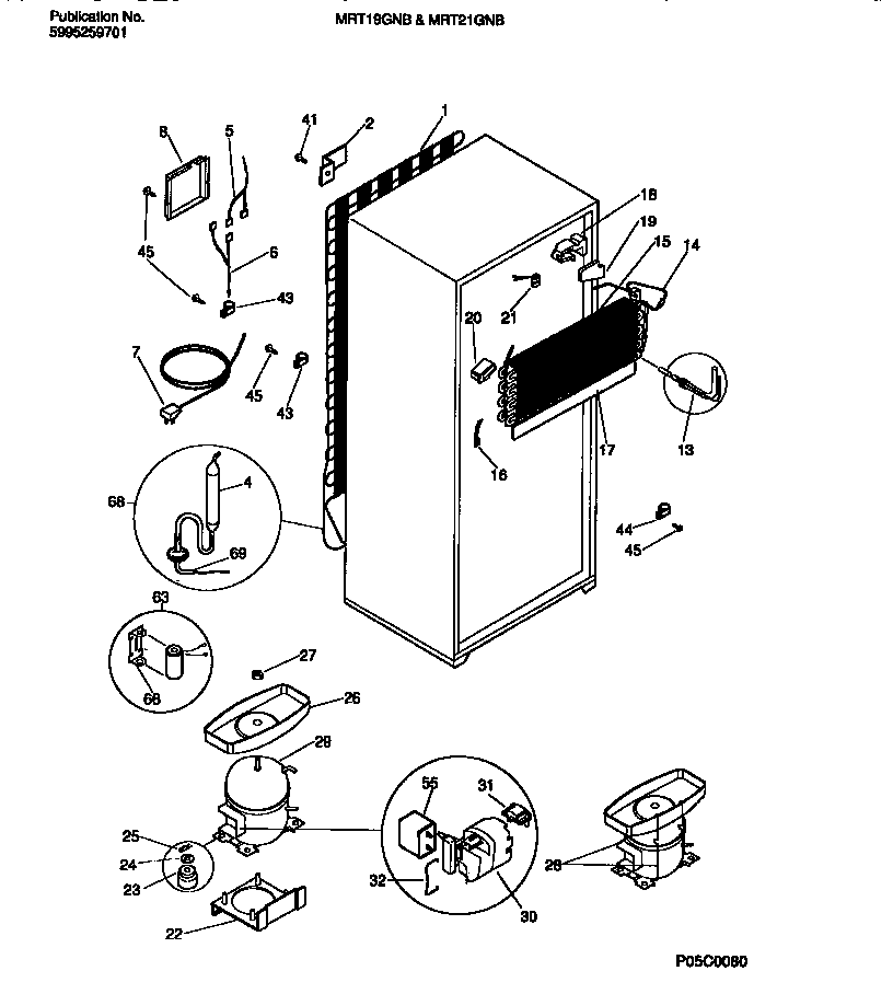 Universal/Multiflex (Frigidaire) MRT19GNBZ2 cooling system diagram