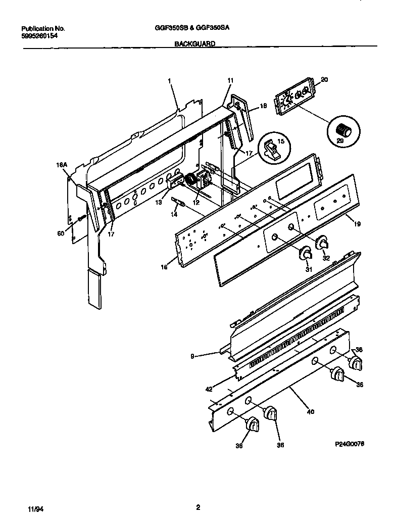 Gibson GGF353SADB backguard diagram