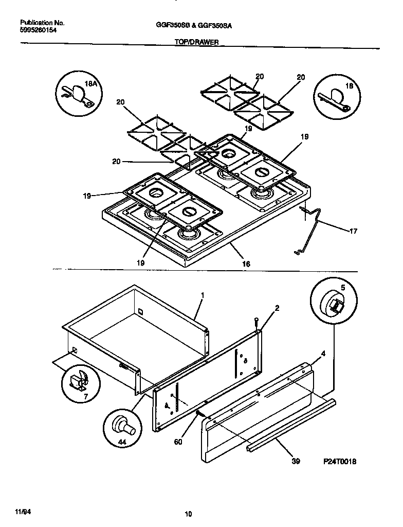 Gibson GGF353SADB top/drawer diagram