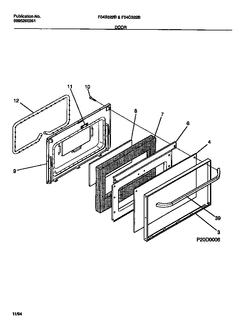 Frigidaire F04B322BWA door diagram
