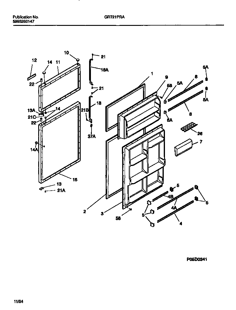 Gibson GRT21PRAW2 door section diagram