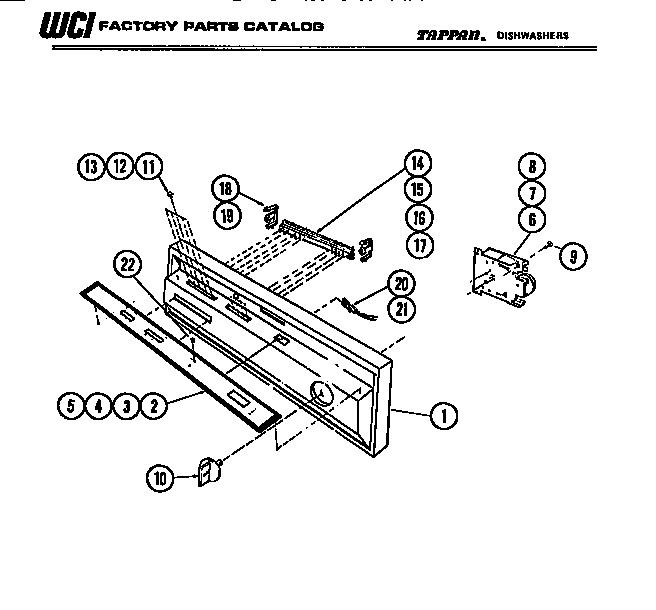 Tappan 61-1147-00-10 control panel diagram