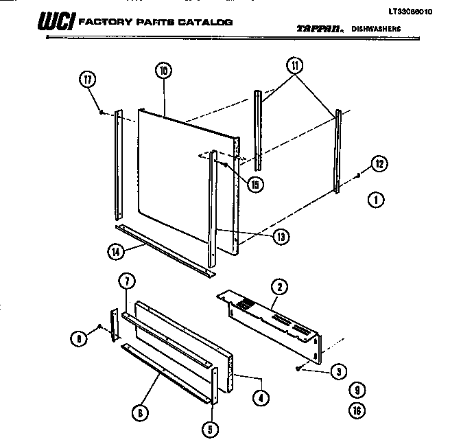 Tappan 61-1147-00-10 door diagram