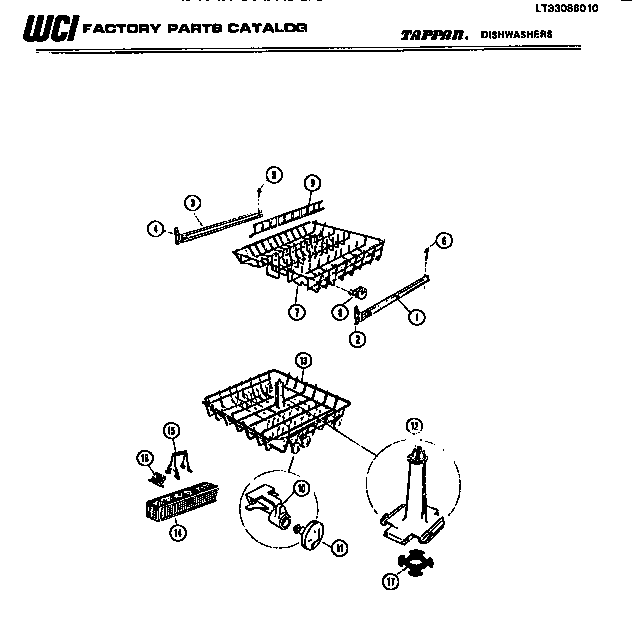 Tappan 61-1147-00-10 rack assembly diagram