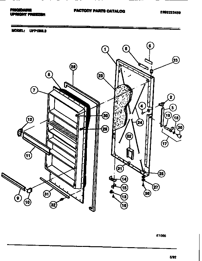 Frigidaire UFP19NL3 door diagram