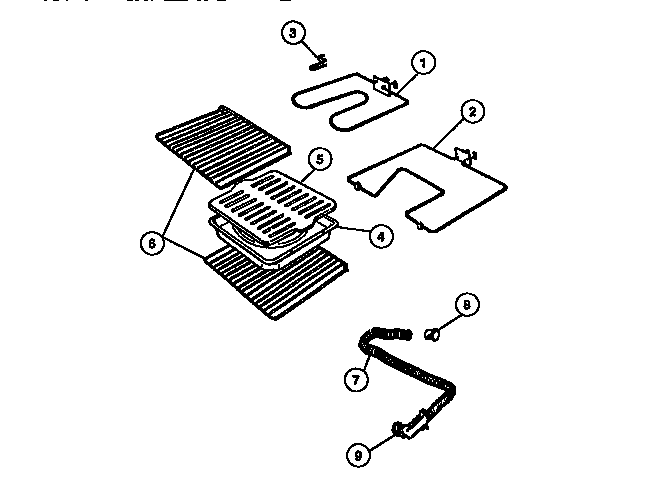 Frigidaire RG73BF1 elements, broilers diagram