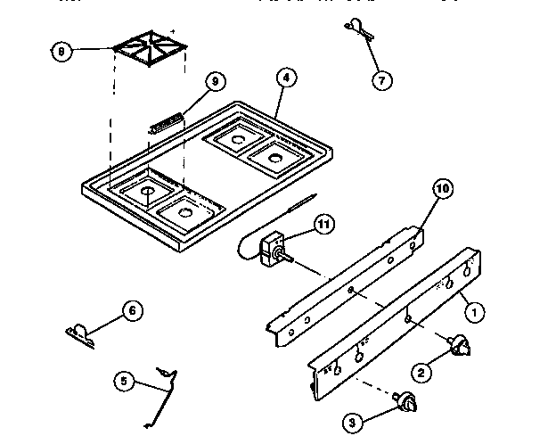 Frigidaire G30NL2 top diagram