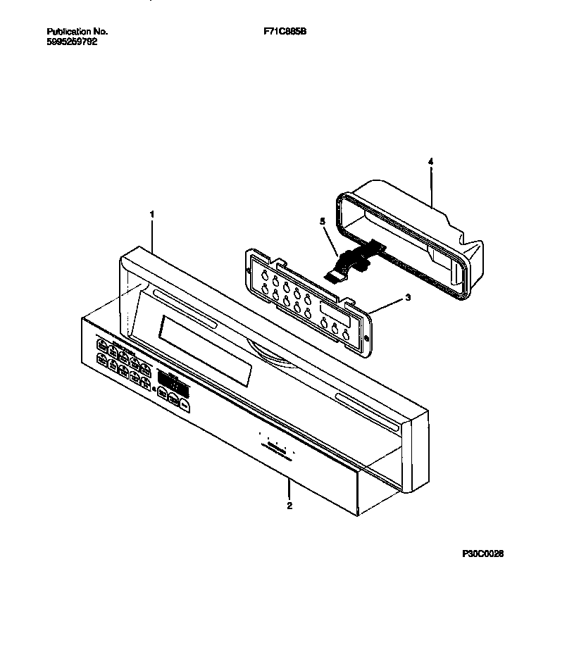 Frigidaire F71C885BS0 console page diagram