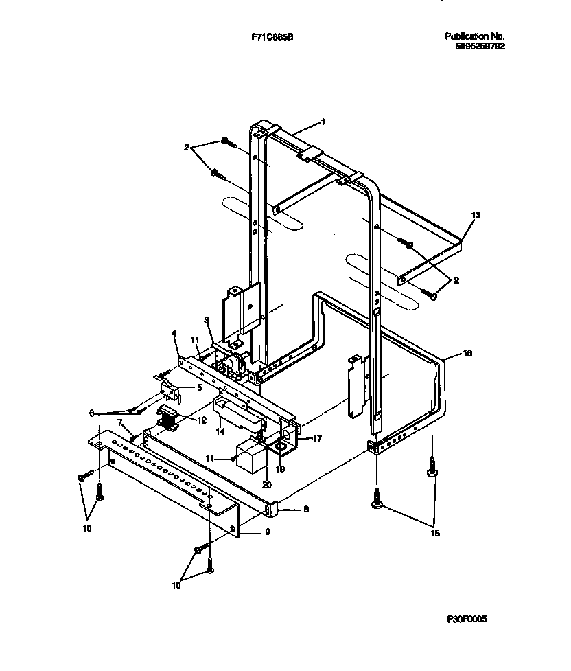Frigidaire F71C885BS0 frame details diagram