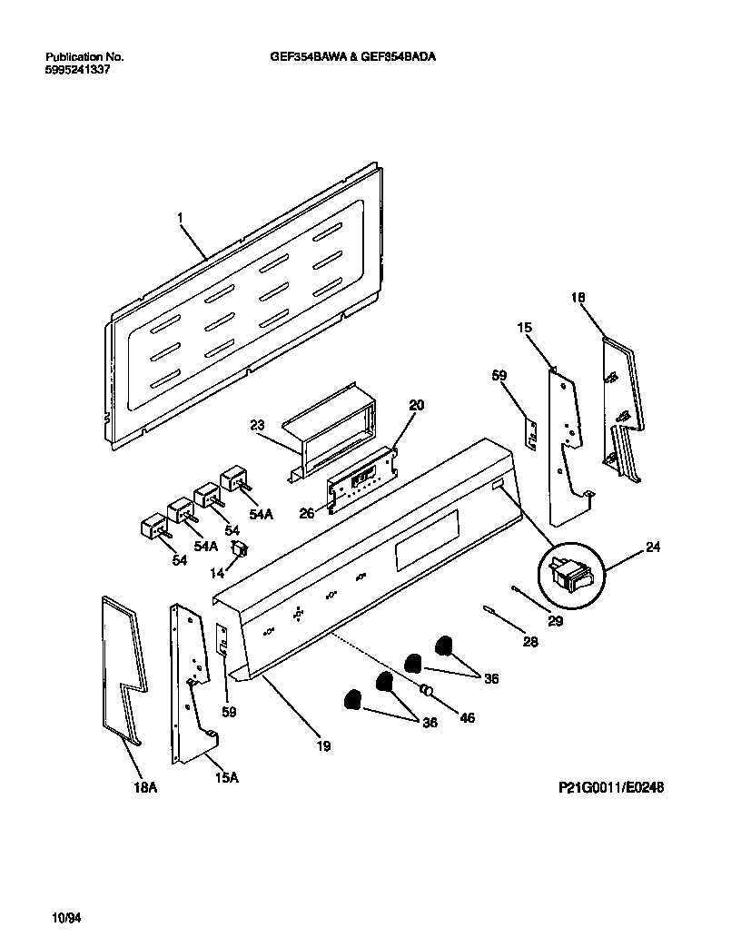 Gibson GEF354BADA backguard diagram