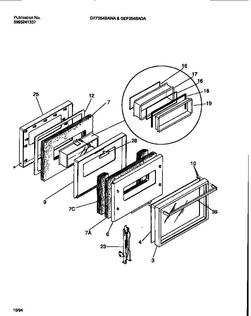 Gibson GEF354BADA door diagram