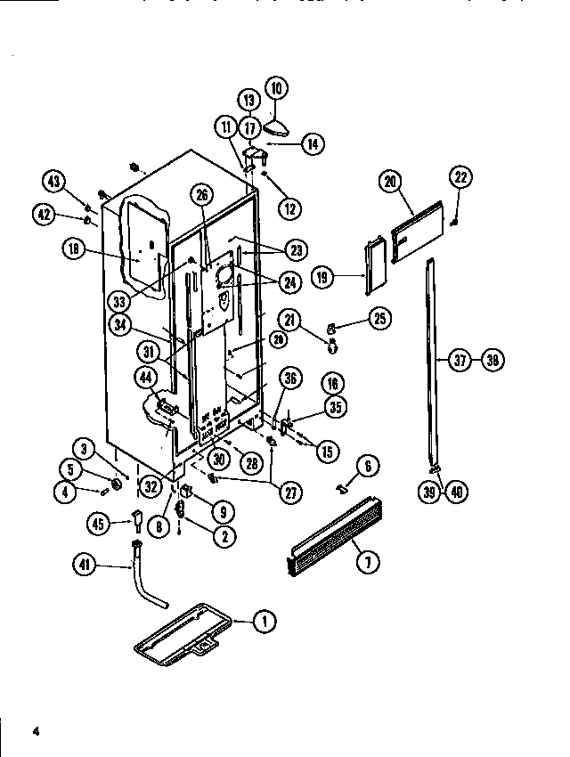 Tappan 95-2487-00-01 cabinet, light shields, mullion diagram