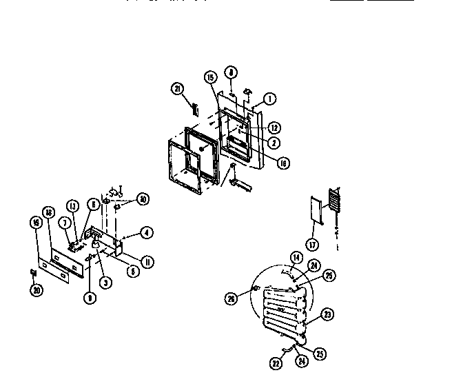 Tappan 95-2487-00-01 i & w dispenser  (door) diagram