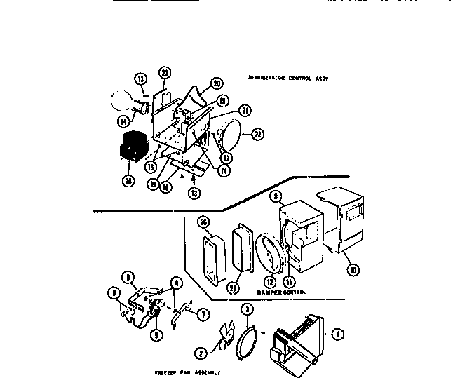 Tappan 95-2487-00-01 controls, damper, fan section diagram